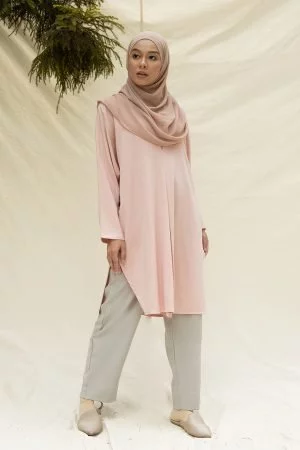 Long Top Laxia Laluna X MCC - Pastel Pink