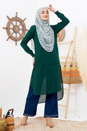 Tunic Merisha Chiffon - Emerald Green