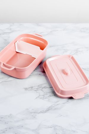 Lyna Eco-Friendly Microwavable Food Container Lunch Box ( Rectangle ) - Pink