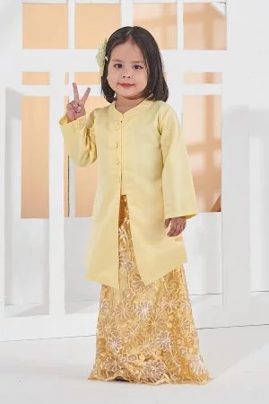 Baju Kebarung Lace Adiosa Kids - Eggnog