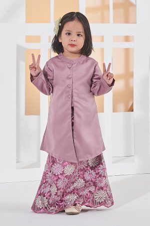 Baju Kebarung Lace Adiosa Kids - Heather Purple