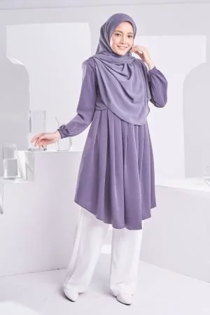 Blouse Pleated Heya - Indigo Purple