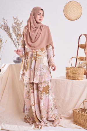 Baju Kurung Barbie Homey Hania - Nude Pink