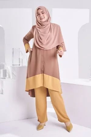 Suit Humairah - Mustard Brown