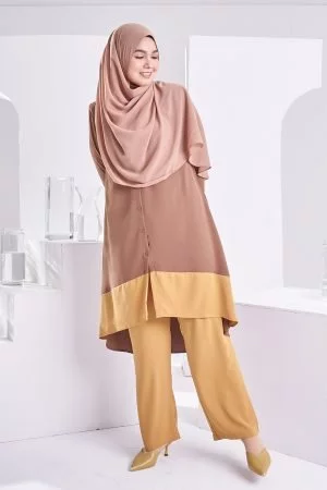 Suit Humairah - Mustard Brown