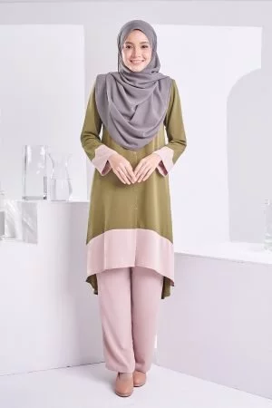 Suit Humairah - Nude Avocado