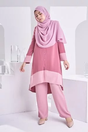 Suit Humairah - Rouge Pink