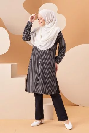 Tunic Denim Demia - Stripe Black