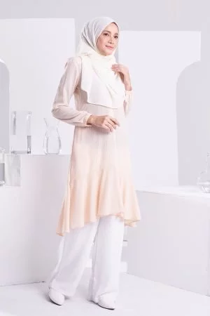 Tunic Ruffle Hanisah - Light Cream