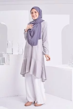 Tunic Ruffle Hanisah - Light Grey