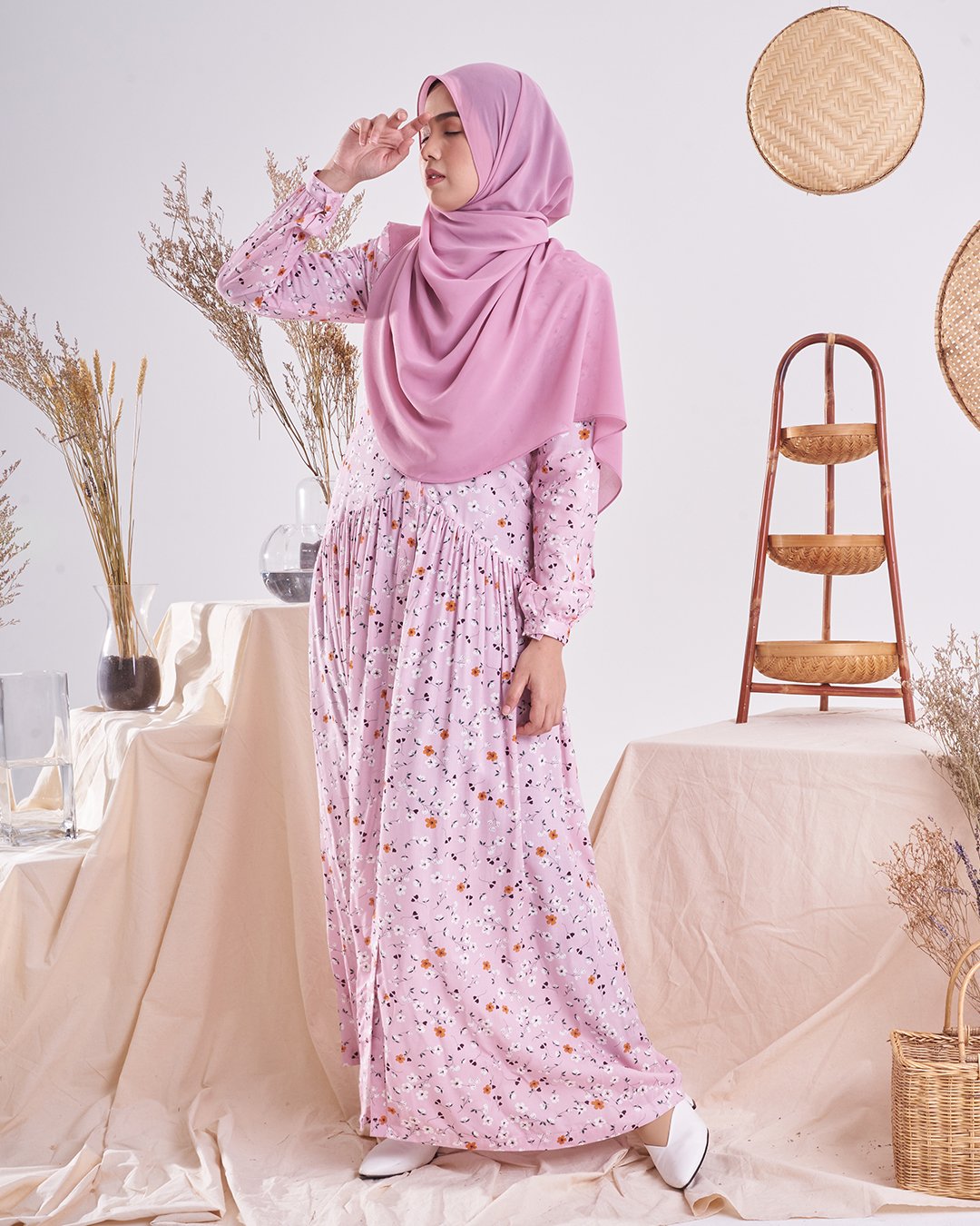 Dress Homey Harita – Pastel Purple – MuslimahClothing.Com