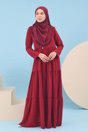 Dress Pleated Mia - Ruby Red