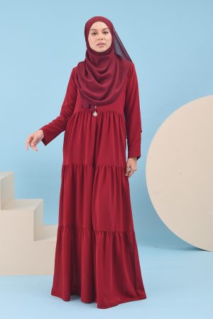 Dress Pleated Mia - Ruby Red