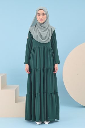 Dress Pleated Mia - Emerald Green