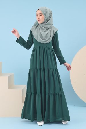 Dress Pleated Mia - Emerald Green