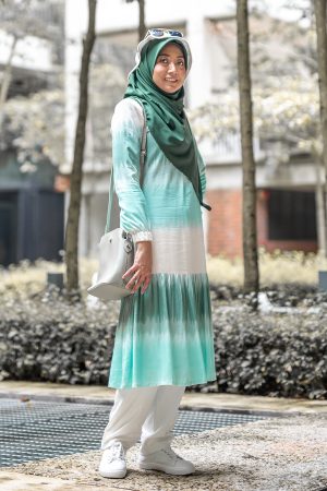 Dress Medi Ruffle Belinda - Aqua Green