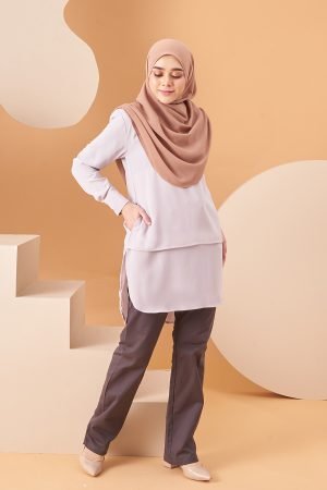 Blouse Hi-Lo Deisha - Light Ashgrey