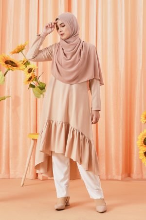 Dress Medi Ruffle Keisha - Light Nude