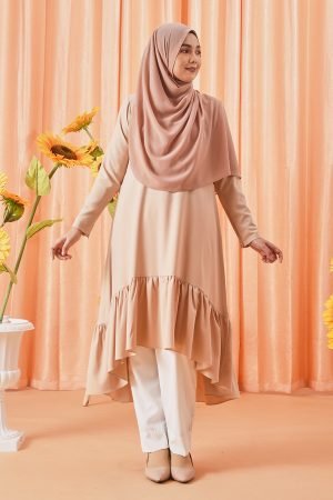 Dress Medi Ruffle Keisha - Light Nude