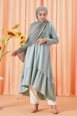 Dress Medi Ruffle Keisha - Sage Green