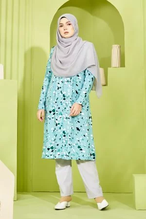 Long Top Uyaina Laluna X MCC - Teal Blue