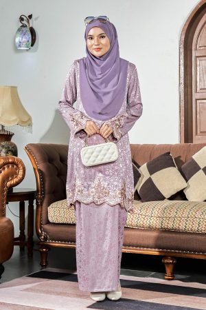 Baju Kurung Royal Jacquard Andara - Mauve Purple