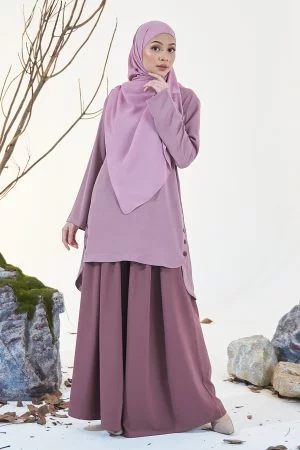 Blouse Button Ophelia - Mauve Purple