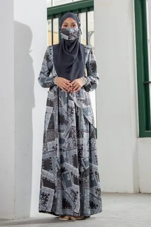 Abaya Aziah - Anchor Grey