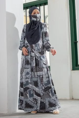 Abaya Aziah - Anchor Grey