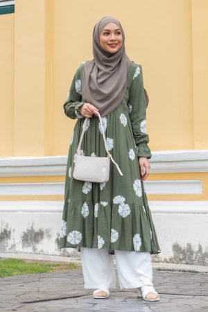 Dress Medi Ruffle Pacquita - Pine Green