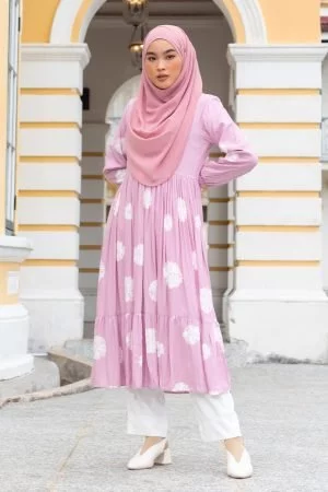 Dress Medi Ruffle Pacquita - Pastel Pink