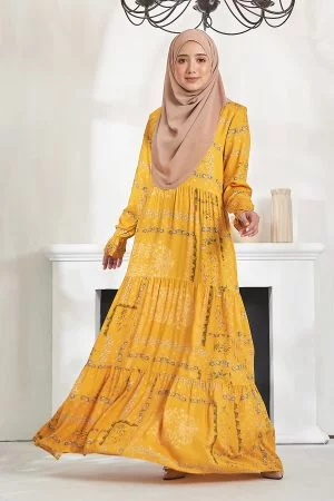 Dress Qismina - Mustard Gold