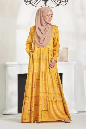 Dress Qismina - Mustard Gold