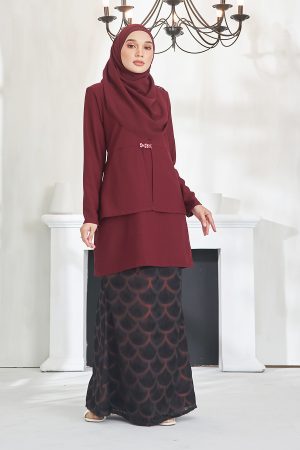 Baju Kurung Aleesa - Cardinal Red