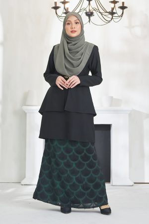 Baju Kurung Aleesa - Matte Black