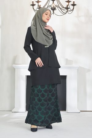 Baju Kurung Aleesa - Matte Black