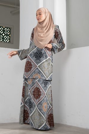 Baju Kurung Kedah Atiyya - Khaki Brown