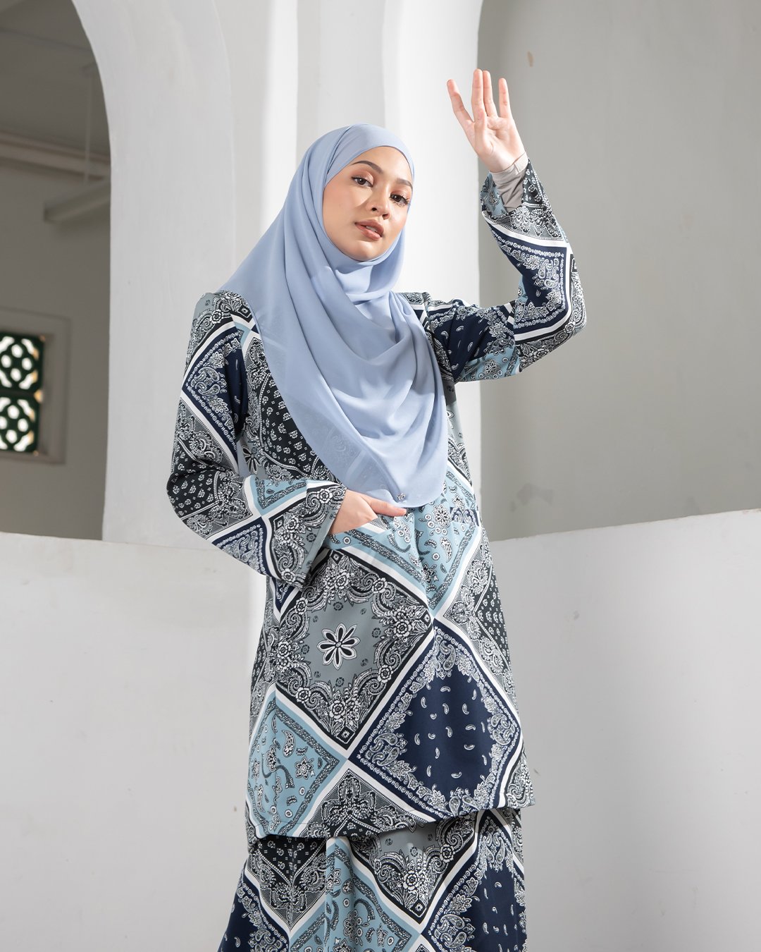 Baju Kurung Kedah Atiyya – Navy Blue – MuslimahClothing.Com