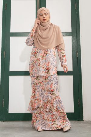 Baju Kurung Aralyn - Light Salmon