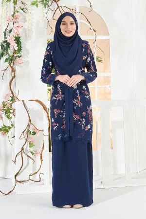 Baju Kebarung Badrina - Navy Blue