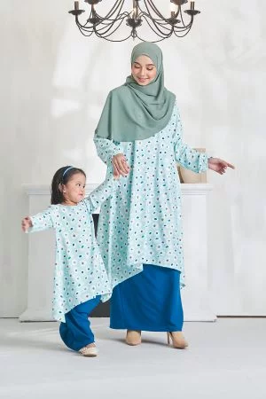 Baju Kurung Alya Kids - Tame Teal