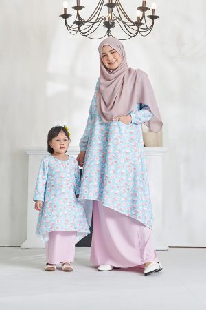 Baju Kurung Alya Kids - Baby Blue