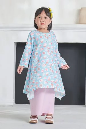 Baju Kurung Alya Kids - Baby Blue