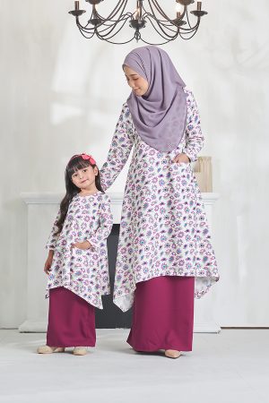 Baju Kurung Alya Kids - Mulberry Purple