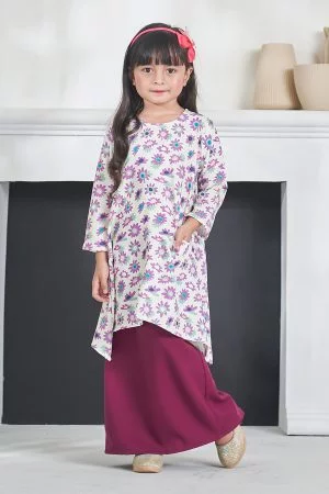 Baju Kurung Alya Kids - Mulberry Purple