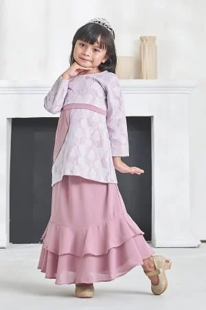 Baju Kurung Athilah Kids - Dusty Pink