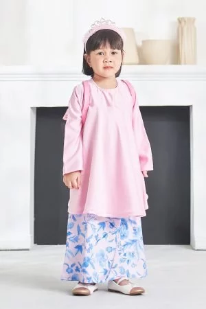 Baju Kurung Ameena Kids - Taffy Pink