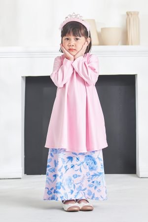 Baju Kurung Ameena Kids - Taffy Pink