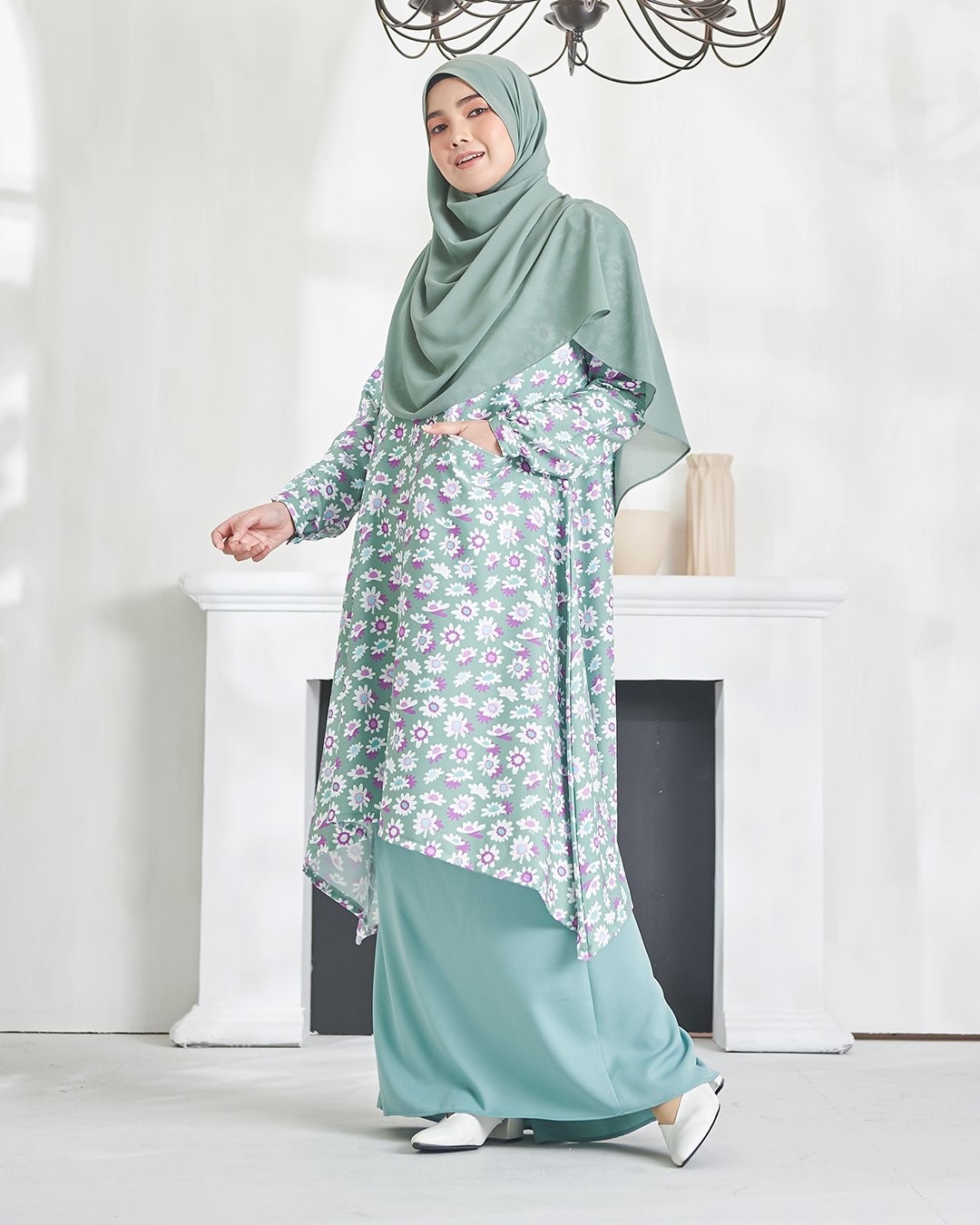 Baju Kurung Alya – Pickle Green – MuslimahClothing.Com