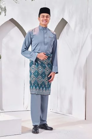 Baju Melayu Isa Slim Fit - Spruce Blue